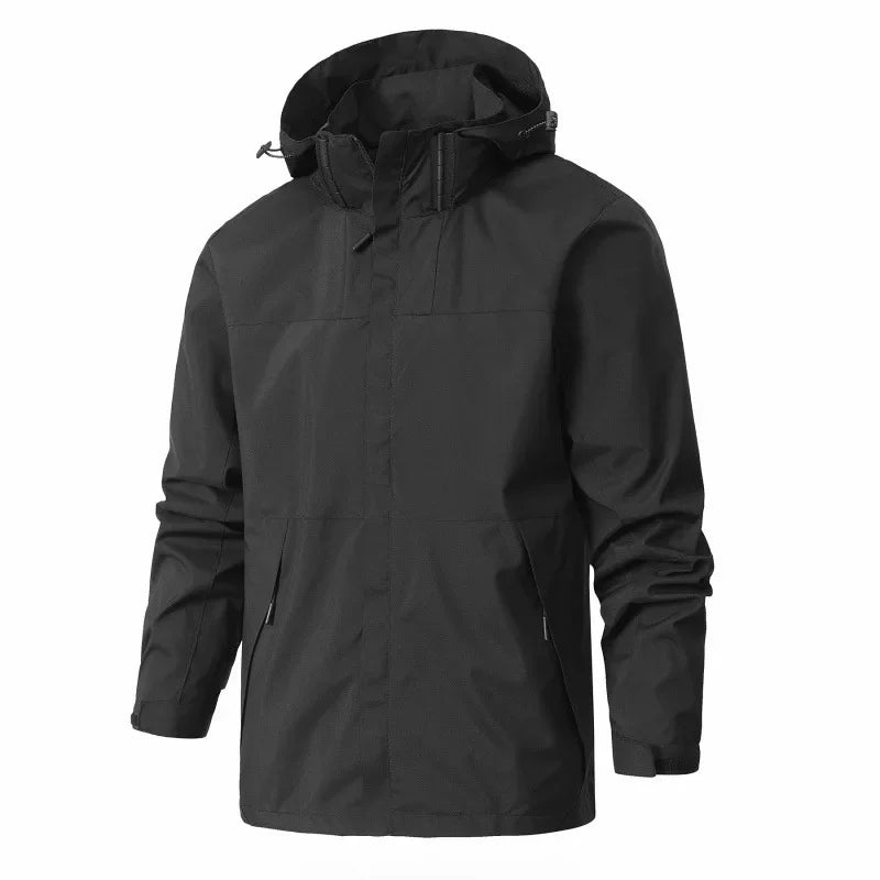 Outdoor Mountain Climbing Jacket Casual Couple Color Block Hooded Top Breathable Windproof Waterproof Dirtproof Motorcycle Equip