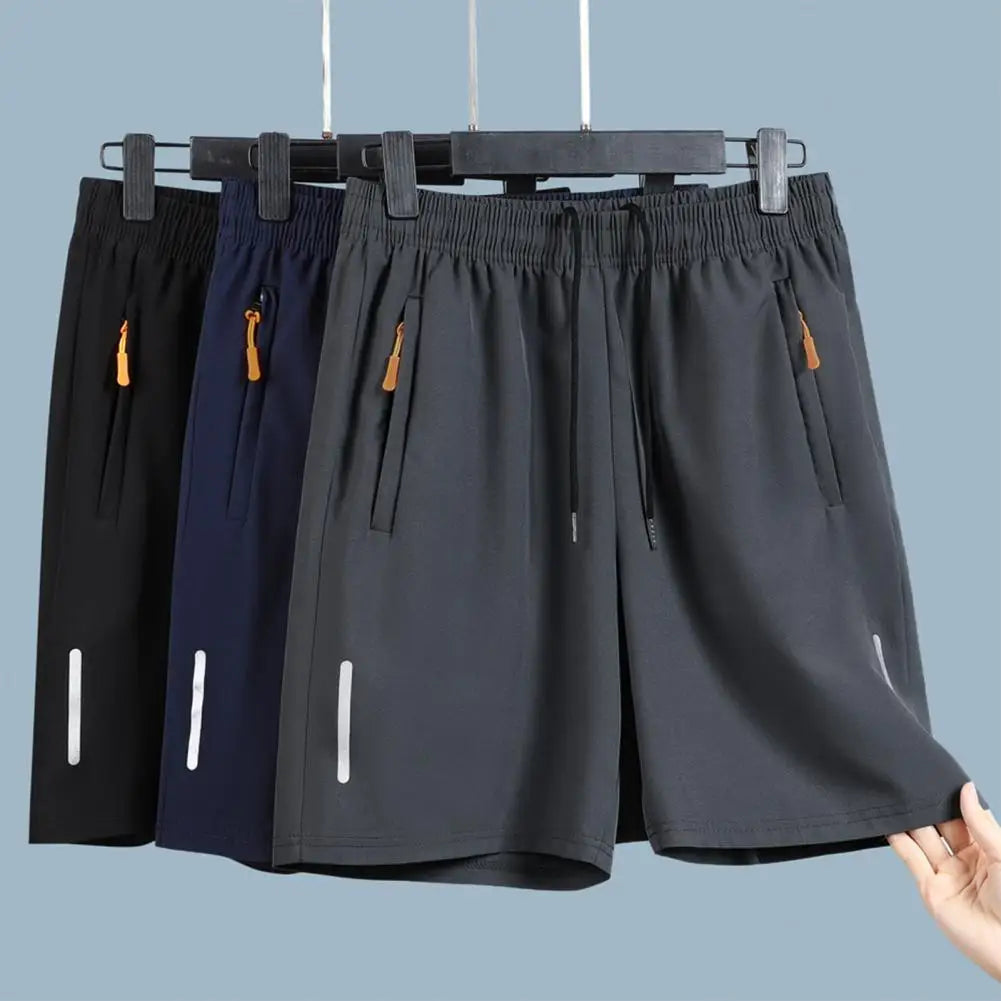 Pantalones cortos con cordón para hombre, transpirables, informales, secado rápido, elásticos, para correr, Verano